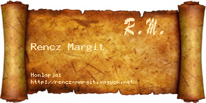 Rencz Margit névjegykártya